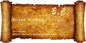 Bolos Cinnia névjegykártya